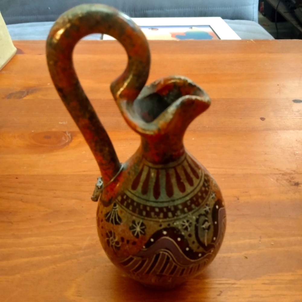 Vintage Reproduction Corinthian Vessel ,signed